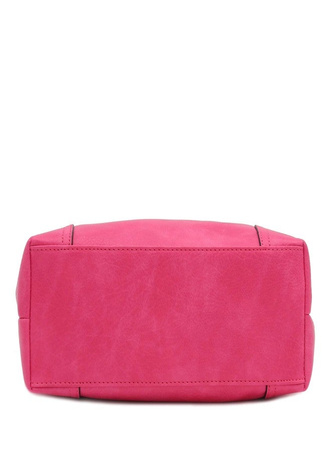 Alyssa Hobo Shoulder Bag with Big Snap Hook Hardware (Fuchsia) - Image 4