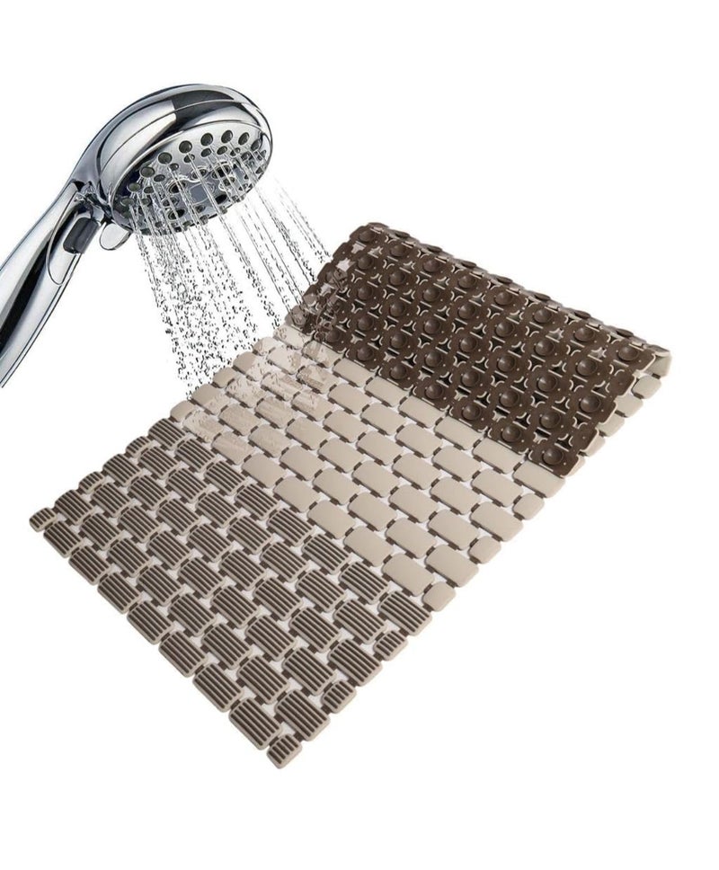 Non-Slip Rubber Bath Mat – Strong Suction Cup & Drain Holes – Ideal for Bathroom, Shower, Toilet (Brown) - Image 5