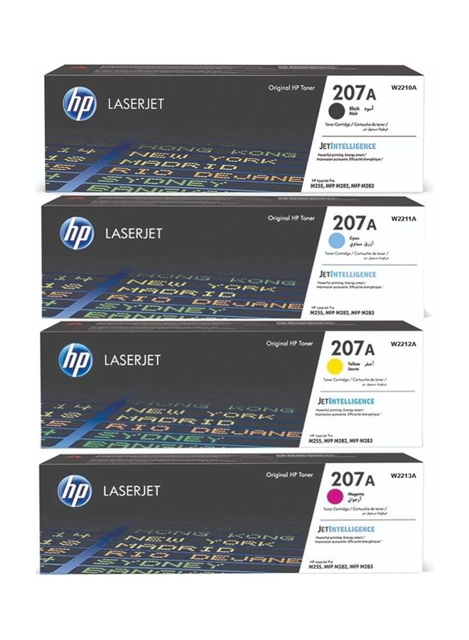 HP مجموعة كاملة من خراطيش الحبر ذات السعة القياسية الأصلية 207A مكونة من 4 عبوات - Image 1