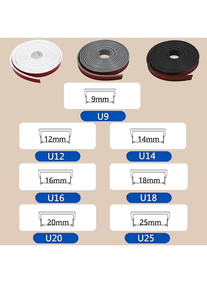 Furniture Edge , Self Adhesive Edging Trim, Flexible Peel and Stick Veneer Edge Tape Protector, for Table, Cabinet, Shelf, (16mmx3m,Grey) - Image 3