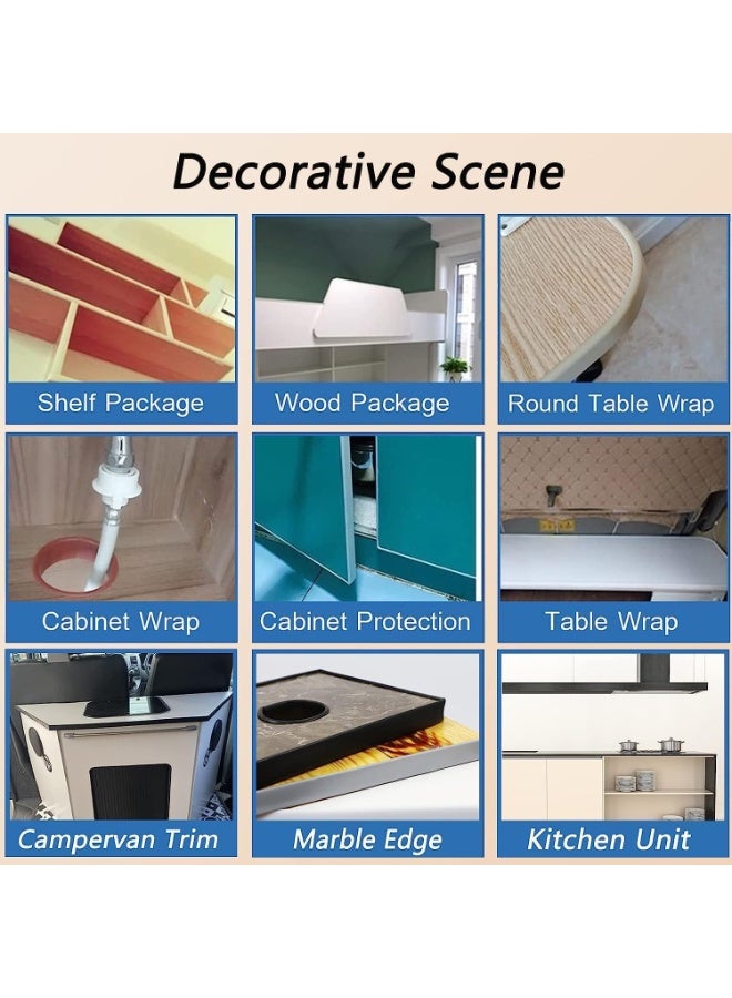 Furniture Edge , Self Adhesive Edging Trim, Flexible Peel and Stick Veneer Edge Tape Protector, for Table, Cabinet, Shelf, (16mmx3m,Grey) - Image 5