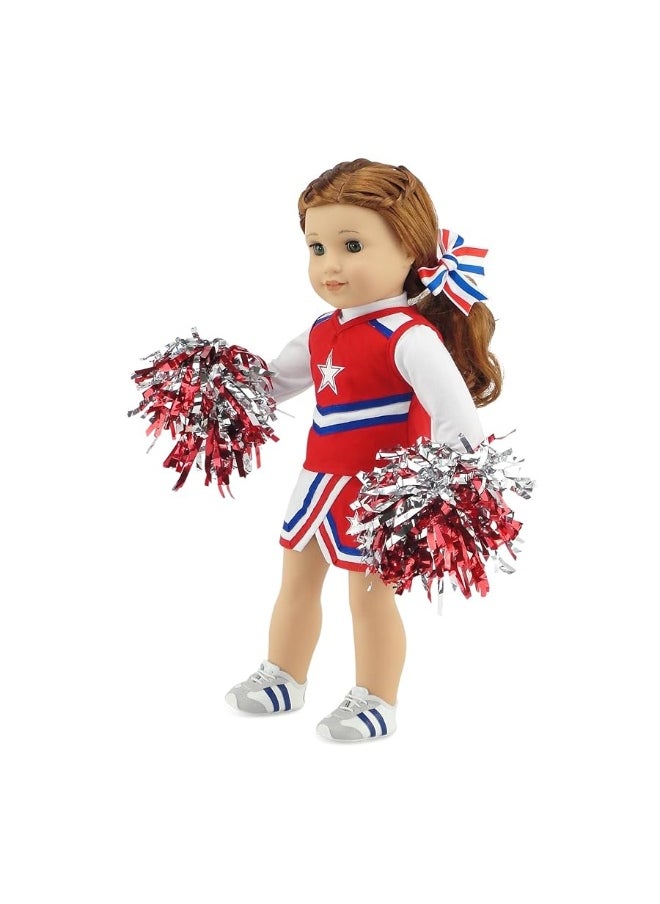 Emily Rose - Emily Rose 18 Inch Doll Clothes & Accessories | 7 PC USA 18" Doll Cheer Cheerleader Sports Outfit Toy Gift Set Girls, Including 18-in Doll Shoes and Pom-Poms Accessory! | Fits Most 18" Dolls - Image 1