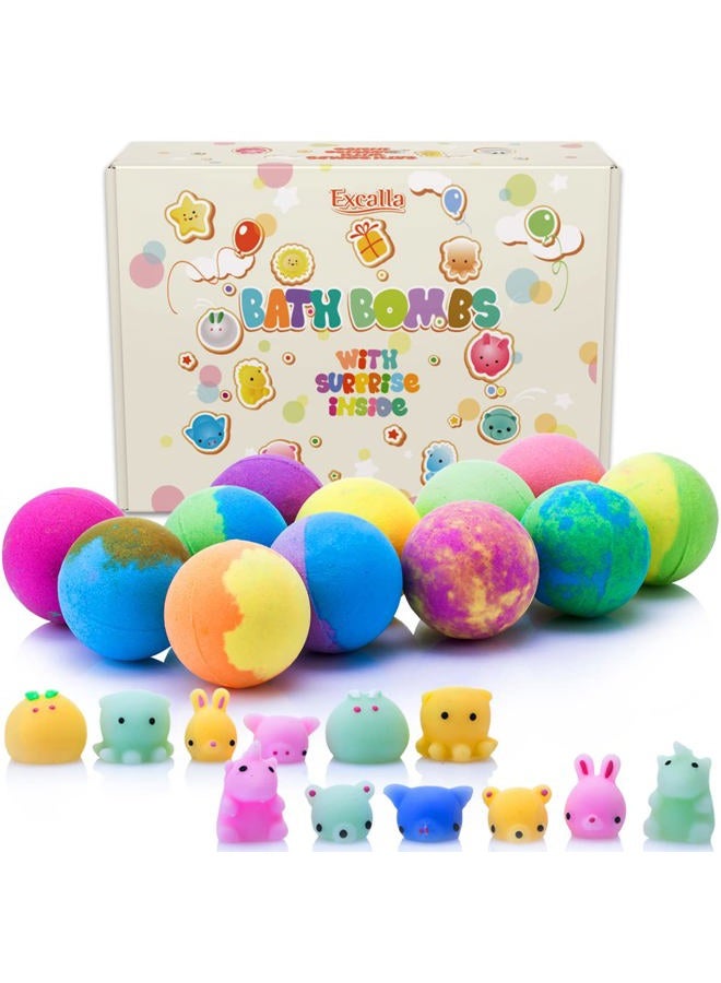 Excalla Bath Bombs for Kids with Toys Inside for Girls Boys - Surprise Bubble Bath Fizzies Vegan Essential Oil Spa Bath Fizz Balls Kit Dry Skin Moisturize, Handmade 12 Set - Image 3