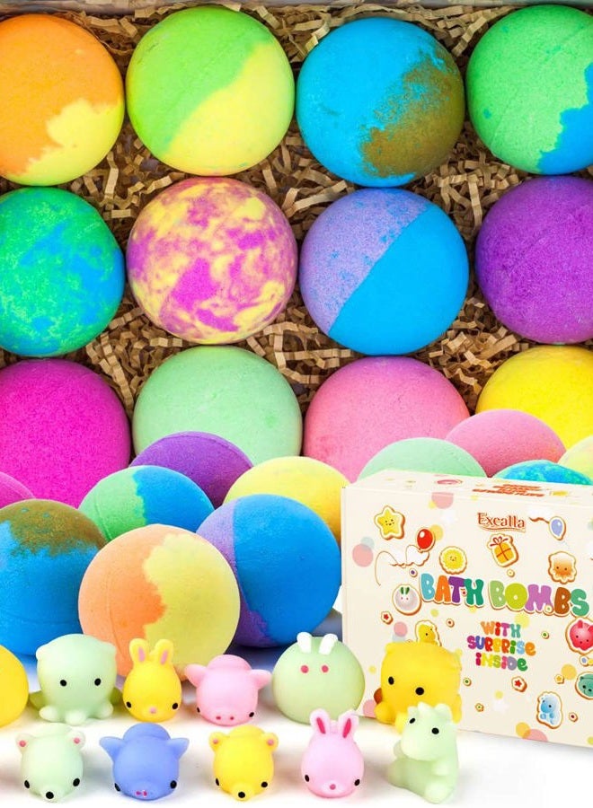 Excalla Bath Bombs for Kids with Toys Inside for Girls Boys - Surprise Bubble Bath Fizzies Vegan Essential Oil Spa Bath Fizz Balls Kit Dry Skin Moisturize, Handmade 12 Set - Image 1