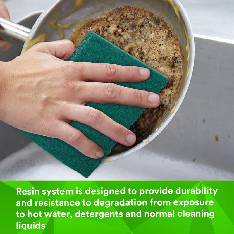 3M ScotchBrite General Purpose Scouring Pads 96 for Everyday Cleaning Kitchen Dishwashing Cooking Utensils Equipment Heavy Duty NonScratch Scrubbers NonRusting 10X15cm Pack of 4 - Image 3