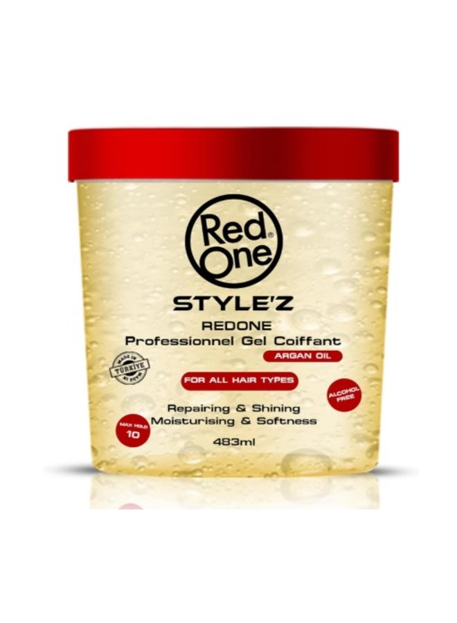 Red One Hair Styling Gel with Argan Oil – 483 ml