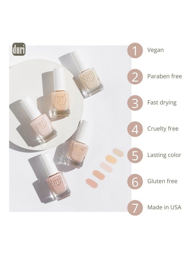 duri Nail Polish, 718 Warm Seduction, Warm Pastel Natural Pink, Full Coverage, Glossy Finish, Fast Drying, Soft Look, 0.5 Fl Oz - Image 2