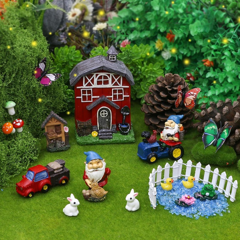BangBangDa Miniature Fairy Gnome Garden Accessories – Christmas Fairy Garden House Decoration - Outdoor Fairy Garden Gnome Figurines Decor Kit for Mother Girlfriend Birthday Gift - Image 4