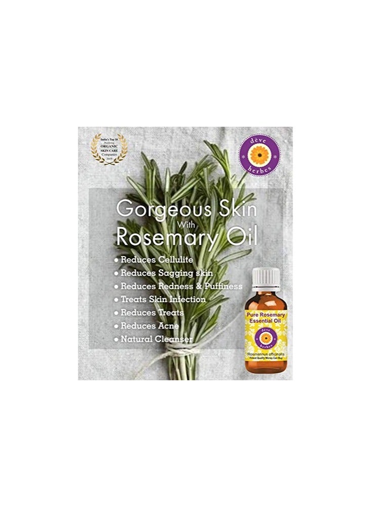 Deve Herbes Rosemary Essential Oil Steam Distilled with Glass Dropper - Image 3