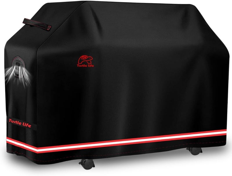 Turtle Life BBQ Grill Cover, 76-83 Inch Adjustable Heavy Duty Waterproof 6 or More Burner Barbecue Gas Grill Covers for Weber Summit Series Royal Gourmet MG Series, Black - Image 1