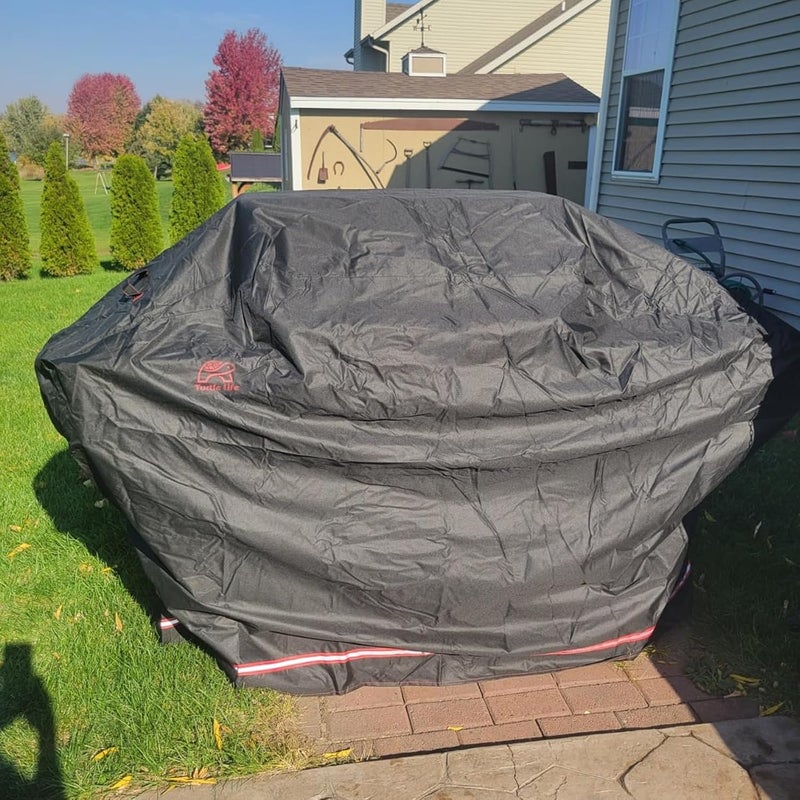 Turtle Life BBQ Grill Cover, 76-83 Inch Adjustable Heavy Duty Waterproof 6 or More Burner Barbecue Gas Grill Covers for Weber Summit Series Royal Gourmet MG Series, Black - Image 5