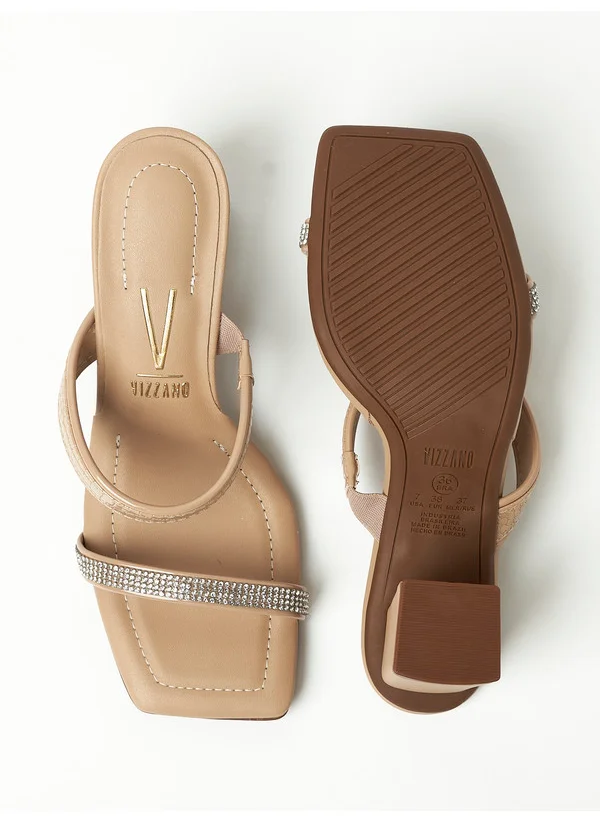 فيزانو Vizzano Ladies Mid Heel Sandals Beige | Made In Brazil