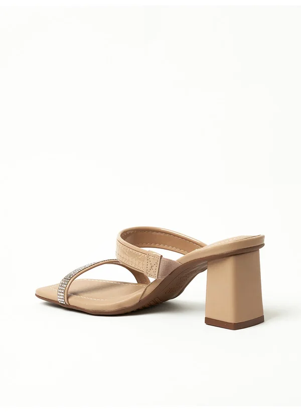 فيزانو Vizzano Ladies Mid Heel Sandals Beige | Made In Brazil