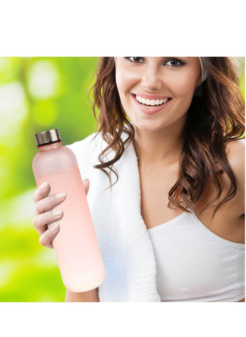 TYCOM Drinking Water Bottle With Time Marker 1L Leak Proof BPA Free Motivational Reusable 32oz Water Bottles With Times To Drink Ideal For Fitness Sports Travel Gym Outdoor Pink.  - Image 4