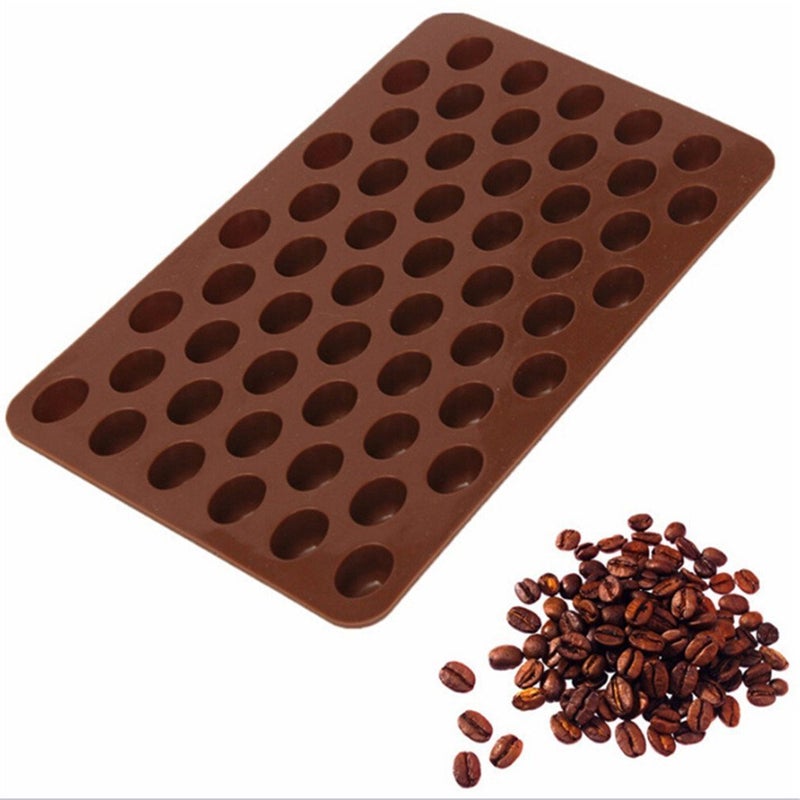 JoyGlobal Silicone 55 Cavity Coffee Cocoa Beans Shape Chocolate Ice DIY Baking Mold Chocolate Weight Approx 35 Grams - Image 4