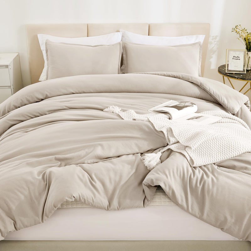 Litanika Litanika Comforters Tannish Grey Twin Size  2 Pieces Lightweight Solid Bedding Set & Collections  All Season Fluffy Bed Set (66x90In Comforter & 1 Pillowcase)  - Image 2