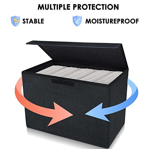 Leffis Comic Book Storage, Box 15.5" X 7.5" X 11.3", Collapsible Comic Short Box with Lids Holds 150 Comics Heavy Duty Comic Book Bin Container (1 pack, black) - Image 2