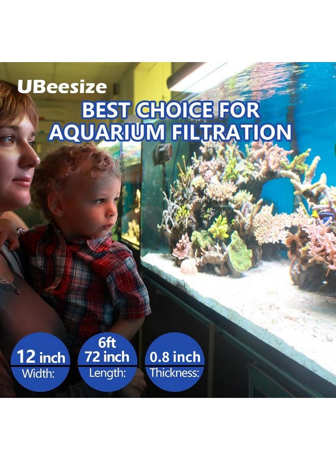 UBeesize - UBeesize Aquarium Filter Media Floss, 6 ft Cut to Fit Pond Filters for Outdoor Ponds and Fish Tank, High Efficiency Aquarium Filter Material, No Dye and Reusable Filter Floss - Image 1