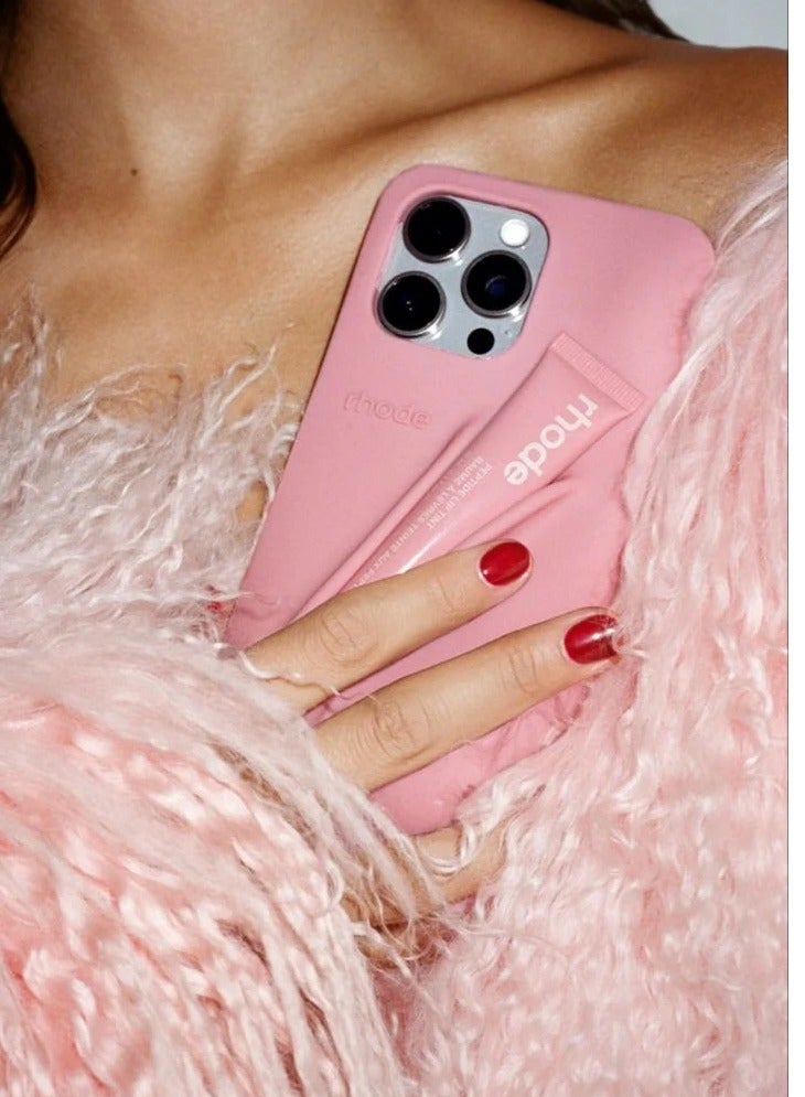 Rhode iPhone 16 Pro Silicone Lip Holder for Cell Phone, Lip Gloss Adhesive Sleeve for Phone, Lip Holder Stick-on Phone Case, Back Stick On Holder for Rhode iPhone 16 Pro(Ribbon) - Image 2