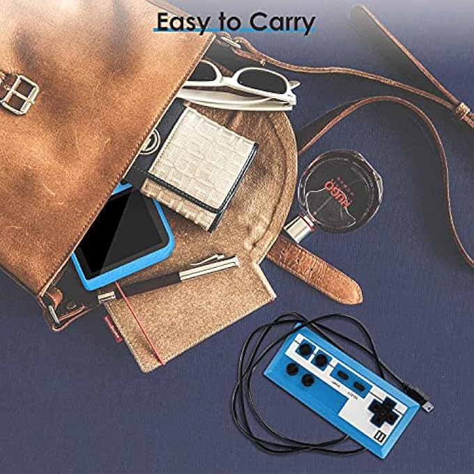 RETRO GAME CONSOLE, HANDHELD GAMES PORTABLE GAME PLAYER WITH 500 CLASSIC FC GAMES, 3.0 INCH SCREEN 800MAH RECHARGEABLE BATTERY SUPPORT TV CONNECTION & TWO PLAYERS FOR KIDS ADULTS (BLUE) - Image 5