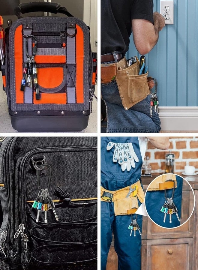 كاترك دفع لفتح، Katerk 6 قطع 1/4 بوصة سداسية الساق سبائك الألومنيوم مفك بت حامل خفيفة الوزن سريعة التغيير تمديد شريط المفاتيح مثقاب محول المسمار المحمولة، أسود كاربين، أداة هدايا للرجال - Image 5