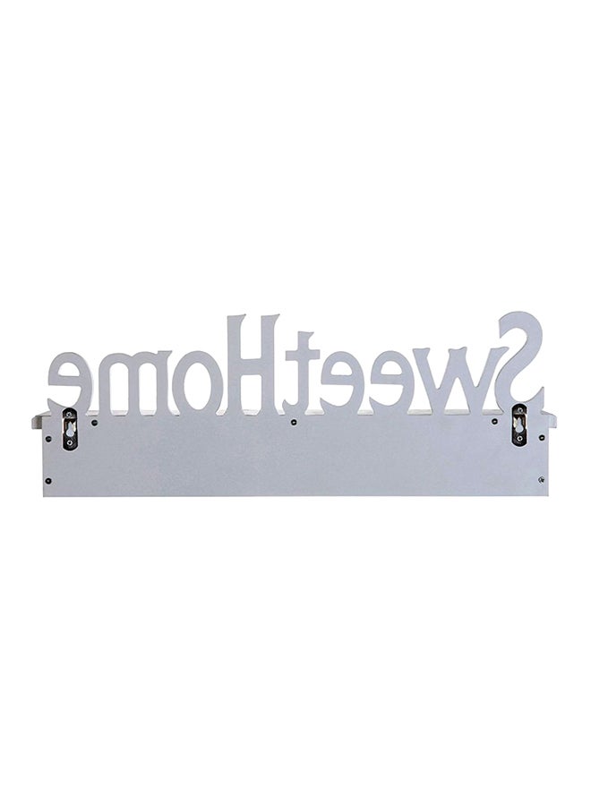 Sweet Home Key Holder Wooden Wall Shelf White - Image 2