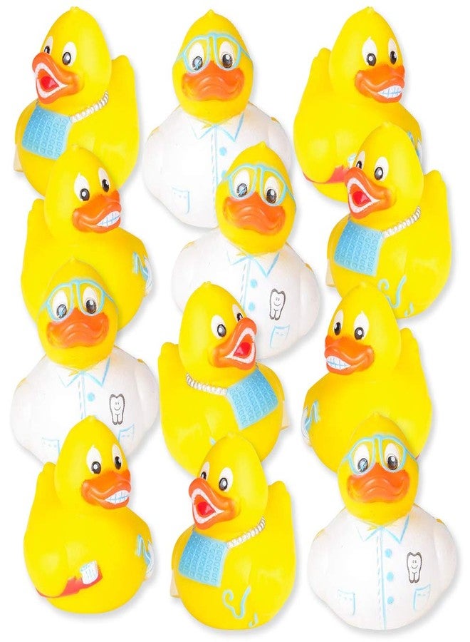 ArtCreativity 2 Inch Dental Rubber Duckies, Pack of 12, Cute Duck Bath Tub Pool Toys in Assorted Styles, Fun Decorations, Carnival Supplies, Party Favor, Dental Treasure Toys - Image 1