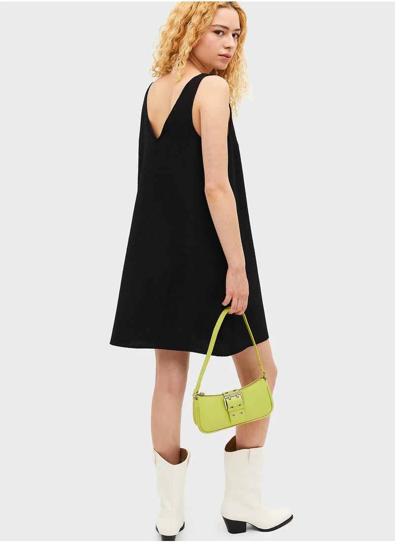 MONKI V-Neck Knitted Dress