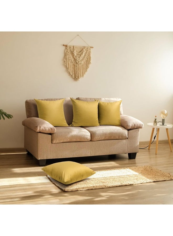 Thmyo Thmyo 4Pack 100 Cotton Comfortable Solid Decorative Throw Pillow Case Square Cushion Cover Pillowcase Sublimation Blank Pillow Covers DIY Throw Pillowcase18x18 inch45x45cmMustard Yellow  - Image 5