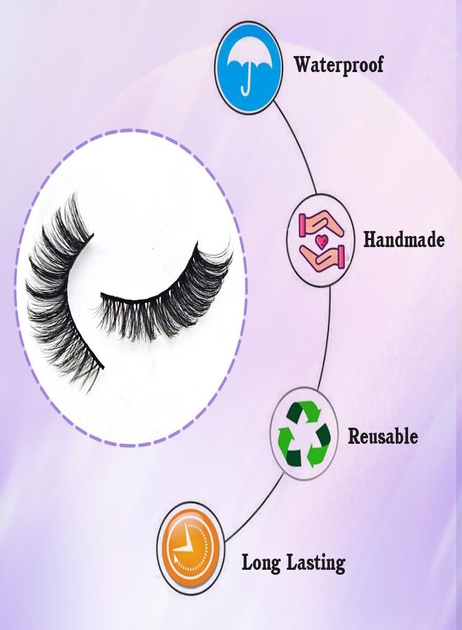 Royaomis 21 Pairs Russian Strips Lashes 12-18mm Wispy Fake Lashes that Look Like Extensions D Curl Lash Strips 3 Styles Natural False Lashes Mink - Image 5