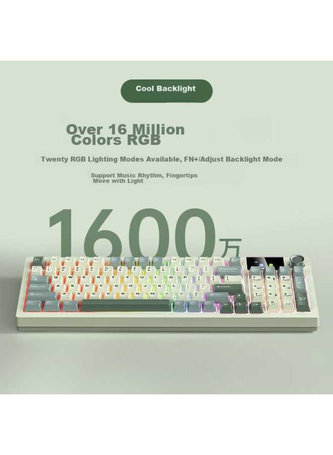 Langtu Lt95 Yingsheng Wired/wireless/bluetooth Tri-mode Mechanical Keyboard, Gasket Structure, Rgb Lighting Effects, Lcd Color Screen, Blue Switch - Image 2