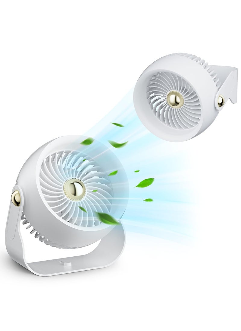 SYOSI Desktop Fan, 6-Inch Quiet Portable Table Fan with 3 Speeds, Strong Airflow, Desk and Wall Mount Fan, 360° Rotate Personal Cooling Fan for Bedroom, Home, Office, Travel, White  - Image 1
