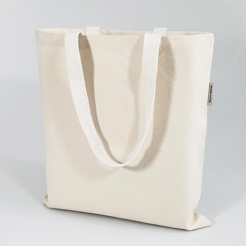 TBF Wholesale Organic Canvas Tote Bags  Natural Color 15W x 16H  Blank Bulk Plain Bags for Decorating Heat Transfer DIY - Image 3