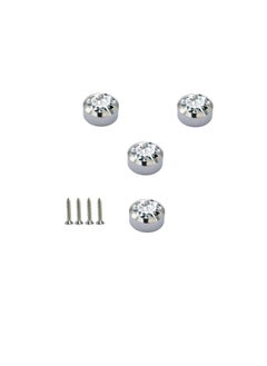 Chrome Plated Mirror Button, Round Crystal Mirror Cap Etc. 4 Pcs (25mm)