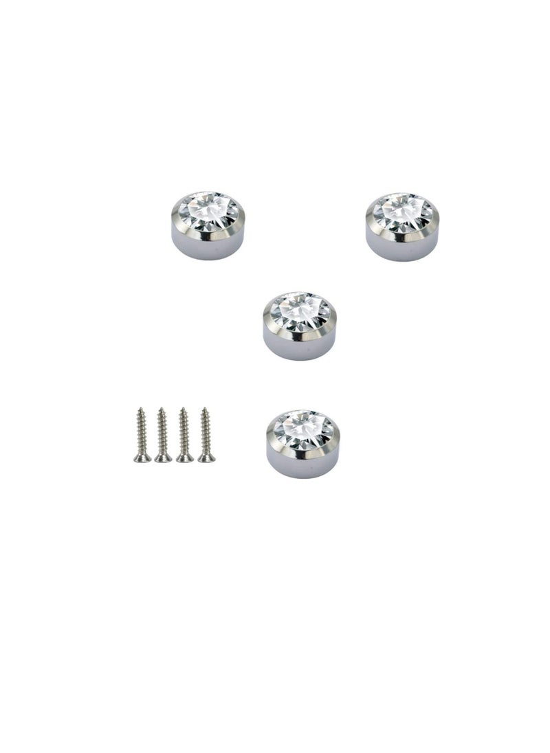 Generic - Chrome Plated Mirror Button, Round Crystal Mirror Cap Etc. 4 Pcs (25mm) - Image 1