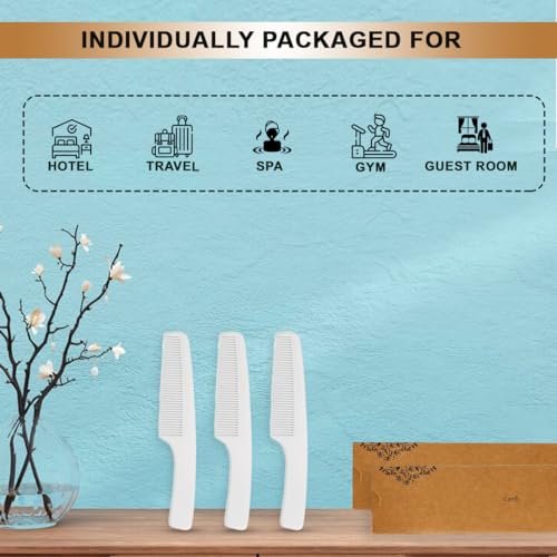 Clayherbs Pack-50 Individually Wrapped Combs Disposable Combs Plastic Travel Comb Hair Combs for Hotel Shelter Homeless Charity Church Nursing White Comb Hotel Toiletries - Image 4