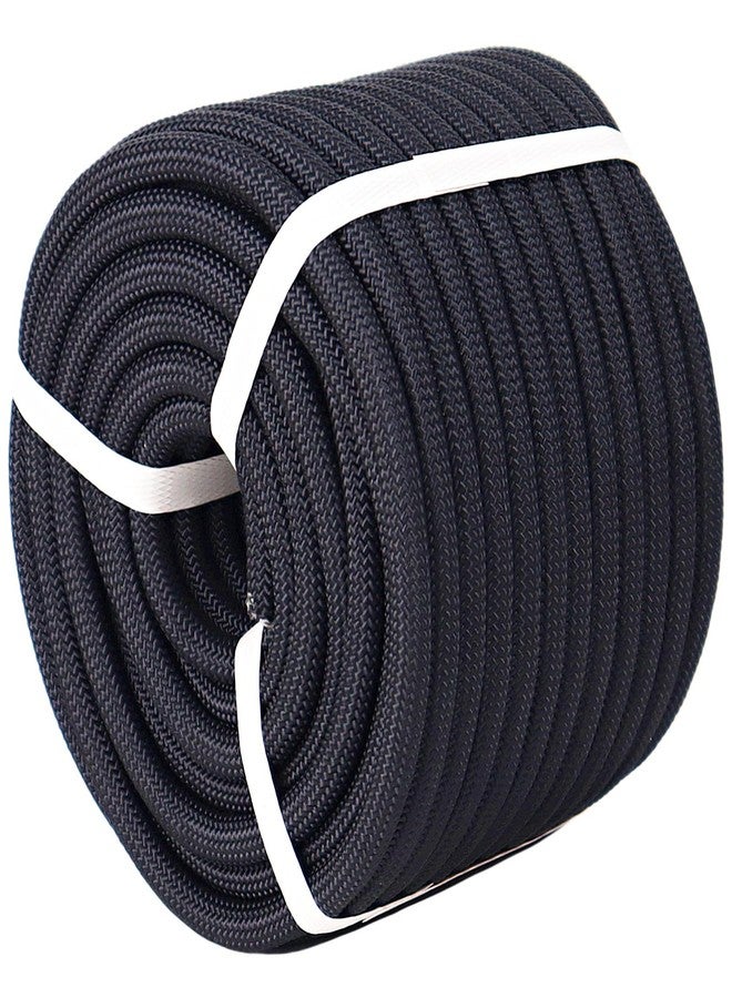 CRAYZA Double Braided Polyester Rope (1/2 in x 100 ft) Strong Arborist Rigging Rope 48 Strands for Climbing Tree Work Swing Pulling Sailing, Black - Image 2