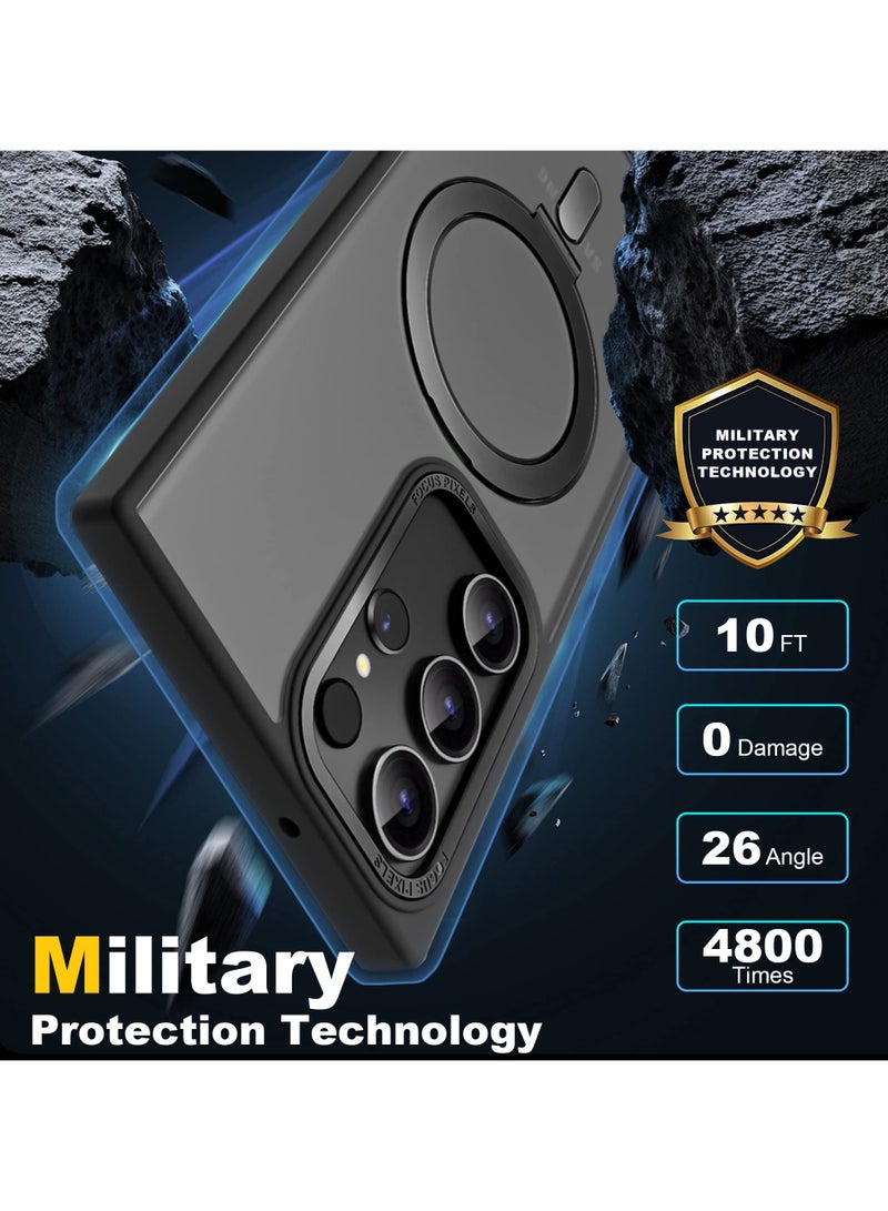 SYOSI for Samsung Galaxy S24 Ultra 5G Case with Kickstand, Magnetic Wireless Charging, Compatible with MagSafe, Military Drop Protection Translucent Matte S24 Ultra Phone Case for Men and Women - Image 4