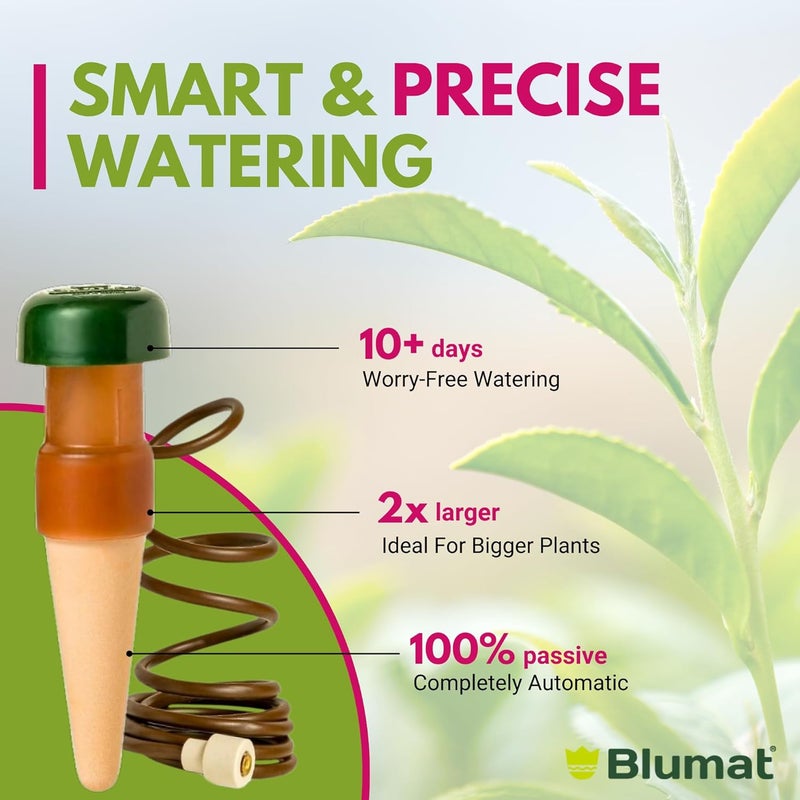 Blumat Plant Watering Devices | Classic XL Self Watering Planter Insert | Automatic Drip Plant Watering Stakes for Pots | Prevents Overwatering and Underwatering for Healthy Growth | 2 Pack - Image 3