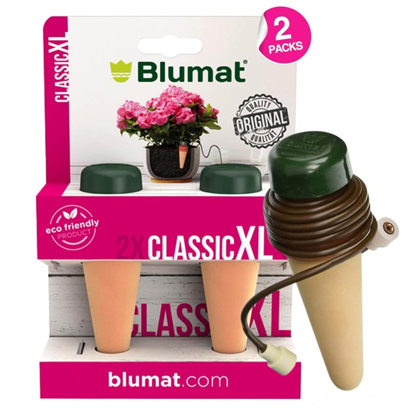 Blumat Plant Watering Devices | Classic XL Self Watering Planter Insert | Automatic Drip Plant Watering Stakes for Pots | Prevents Overwatering and Underwatering for Healthy Growth | 2 Pack - Image 1
