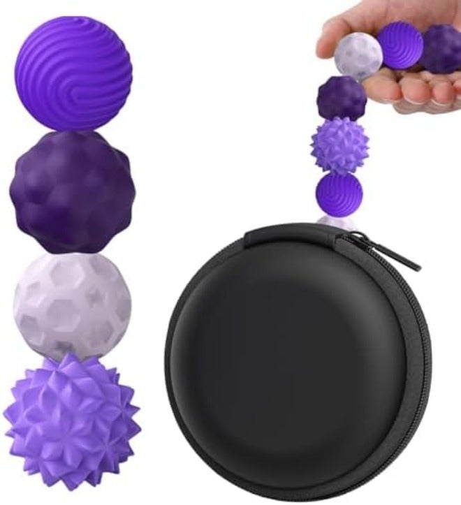 BUSOHA Silicone Fidget Balls - 4 Pack Fidget Toys Adults Sensory Toys Stress Balls for Adults Teens Gifts for Calming,Autism and ADHD  Office