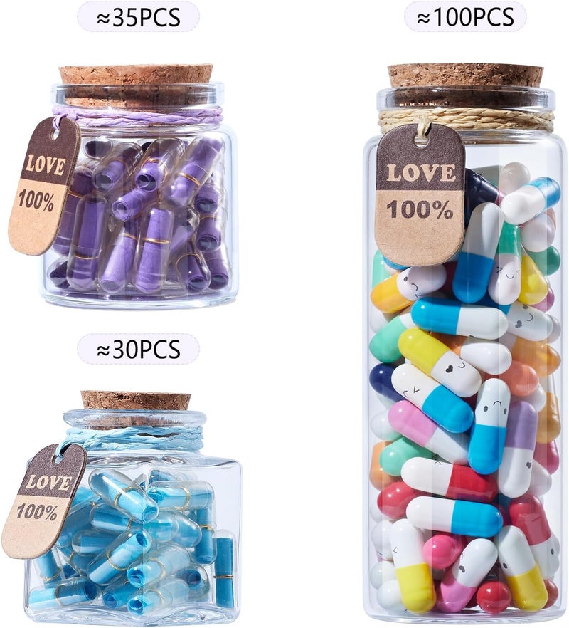 Tintnut Valentines Day Love Capsule Letters Romantic Dark Purple Paper Love Message Pills in Glass Bottles Cute Secret Love Letters with Gold Metal Rings Birthday Gift for Boyfriend/girlfriend - Image 4