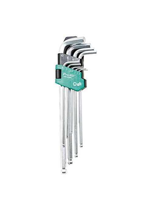 Proskit Proskit HW229BL 9PCS Extra Long Arm Ball PointHex Key Set152253456810mm 