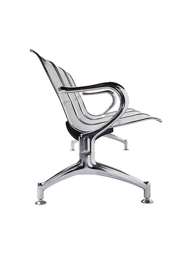 KARNAK 3 Seater Frame Airport Visitor Chair Office Hospital School With Metal Steel And Armrest Sit And Back Silver  - Image 4