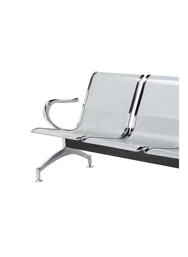 KARNAK 3 Seater Frame Airport Visitor Chair Office Hospital School With Metal Steel And Armrest Sit And Back Silver  - Image 5