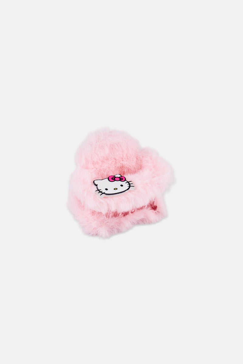 Hello Kitty Kids Girl Fur Hair Claw Clip, Pink - Image 3