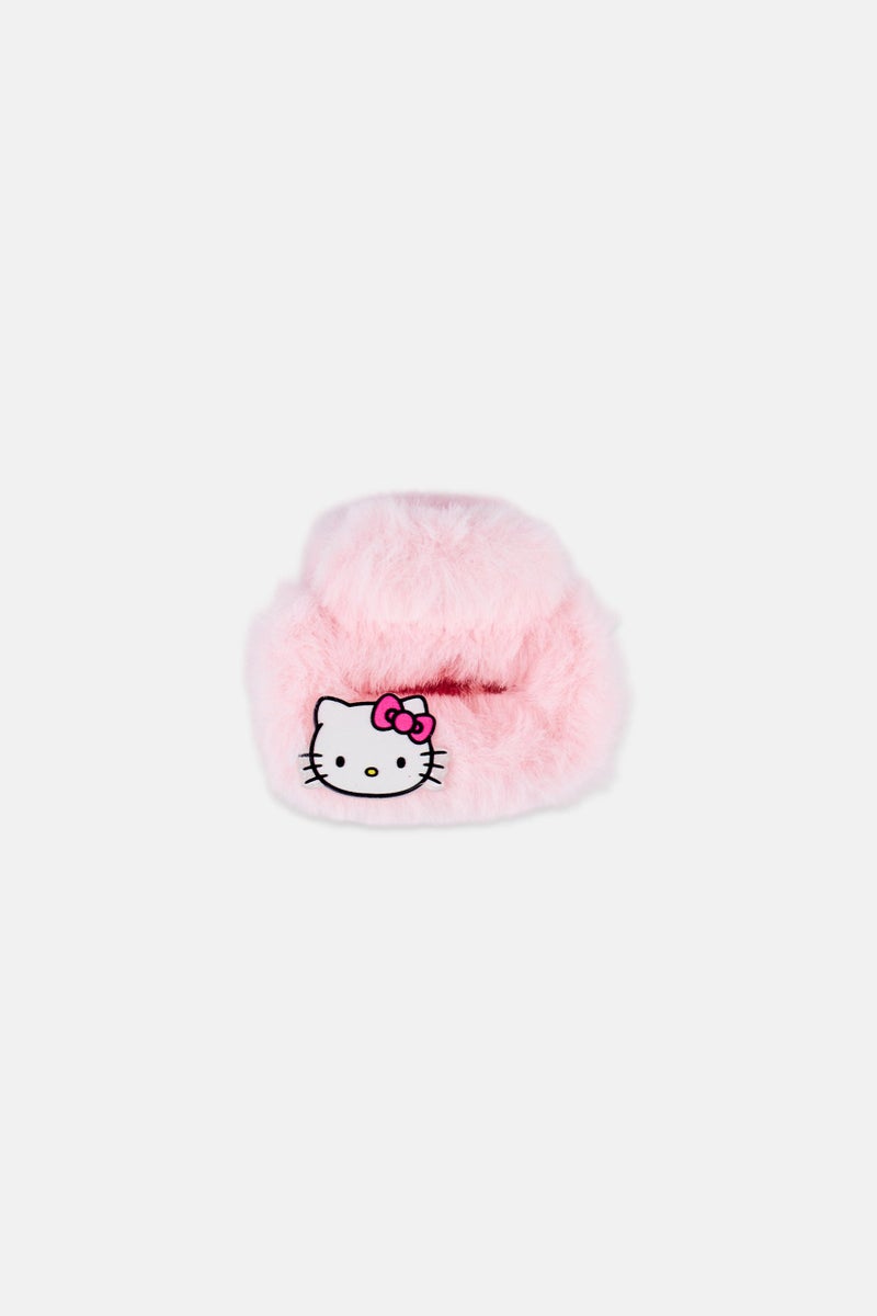 Hello Kitty Kids Girl Fur Hair Claw Clip, Pink - Image 2
