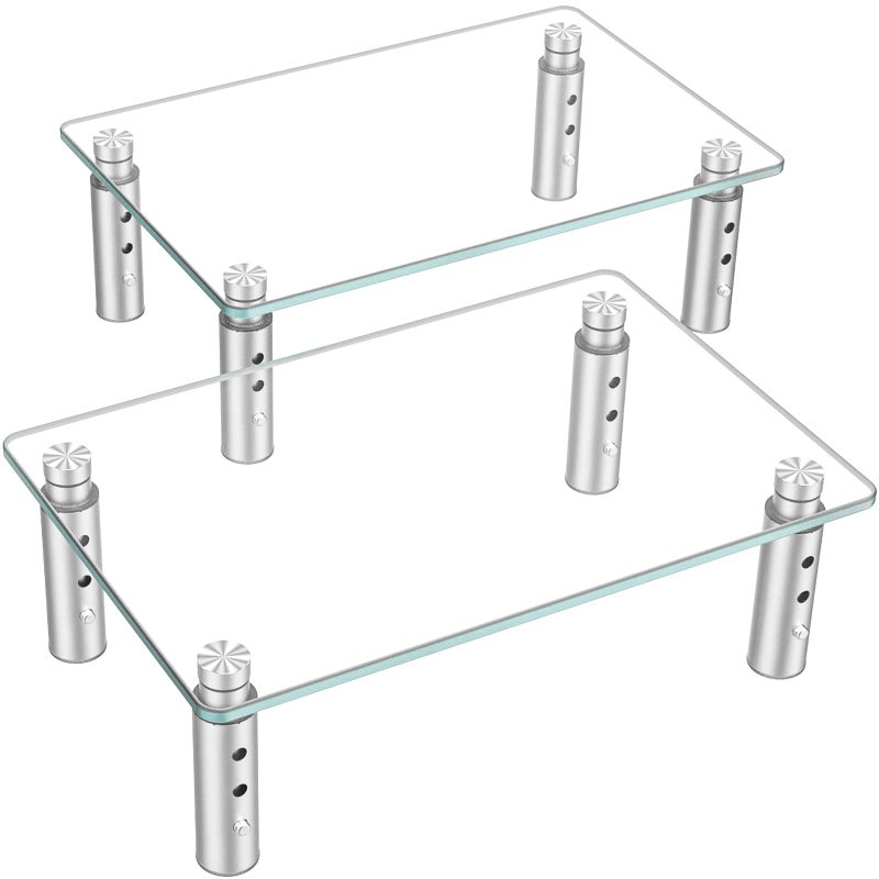 Hemudu 2 Pack Monitor Stand Riser, 3 Height Adjustable Laptop Stand Riser, Monitor Stand Riser for PC, Computer, Laptop Clear HD06T-201 - Image 1