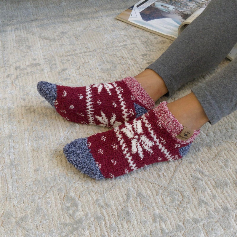 BEARPAW Ladies 6 Pair Pack Cozy Super Soft Warm Lounge Socks Multi Color Patterned Ankle and Low Cut Packs, Rio Red - Image 2