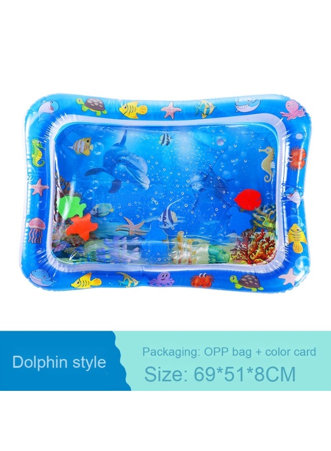 Inflatable Baby Splash Mat - Ocean Life Theme Water Play Mat and Tummy Time Pad